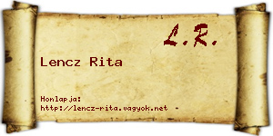 Lencz Rita névjegykártya