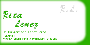 rita lencz business card